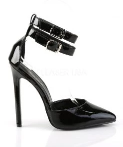 Pleaser Direct Larger Size Shoes Sexy 36 Black Patent Pointed Stiletto With Ankle Strap 9 Pleaser Direct Larger Size Shoes Sexy 36 Black Patent Pointed Stiletto With Ankle Strap