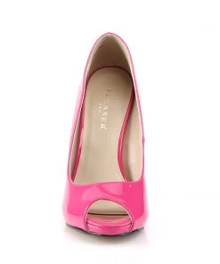 Pleaser Direct Larger Size Shoes Sexy 42 Hot Pink Patent Peep Toe Pumps