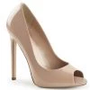 Pleaser Direct Sexy 42 Nude Patent Peep Toe Pumps
