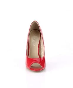 Pleaser Direct Sexy 42 Red Patent Peep Toe Pumps Larger Size Shoes