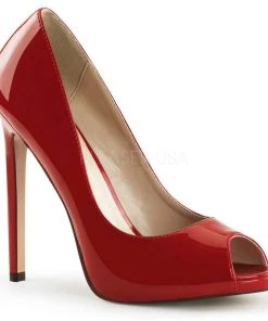 BananaShoes Bestsellers NEXT DAY DELIVERY | Sexy 42 Red Patent Peep Toe Pumps | Size 8