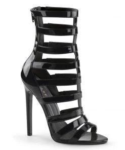 Pleaser Direct Larger Size Shoes Sexy 52 Black Patent Caged Heels