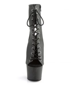 Pleaser Direct Sky 1016 Black Faux Leather Platform Boots
