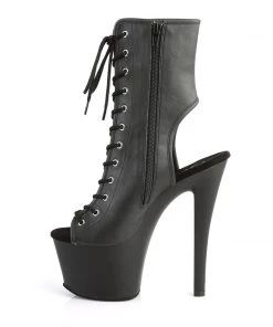 Pleaser Direct Sky 1016 Black Faux Leather Platform Boots