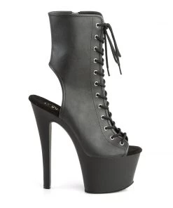 Pleaser Direct Sky 1016 Black Faux Leather Platform Boots