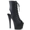 Pleaser Direct Sky 1016 Black Faux Leather Platform Boots
