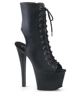 Pleaser Direct Sky 1016 Black Faux Leather Platform Boots