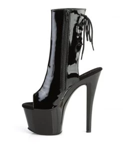 Pleaser Direct Platform Shoes Sky 1018 Black Patent Ankle Boots