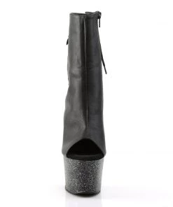 Pleaser Direct Sky 1018MG Black Matte Glitter Ankle Boots