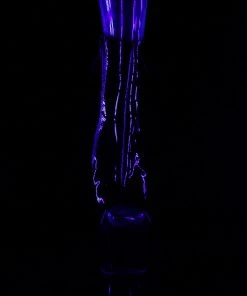 Pleaser Direct Sky 1018TT Black Patent & Neon Pink Ankle Boots