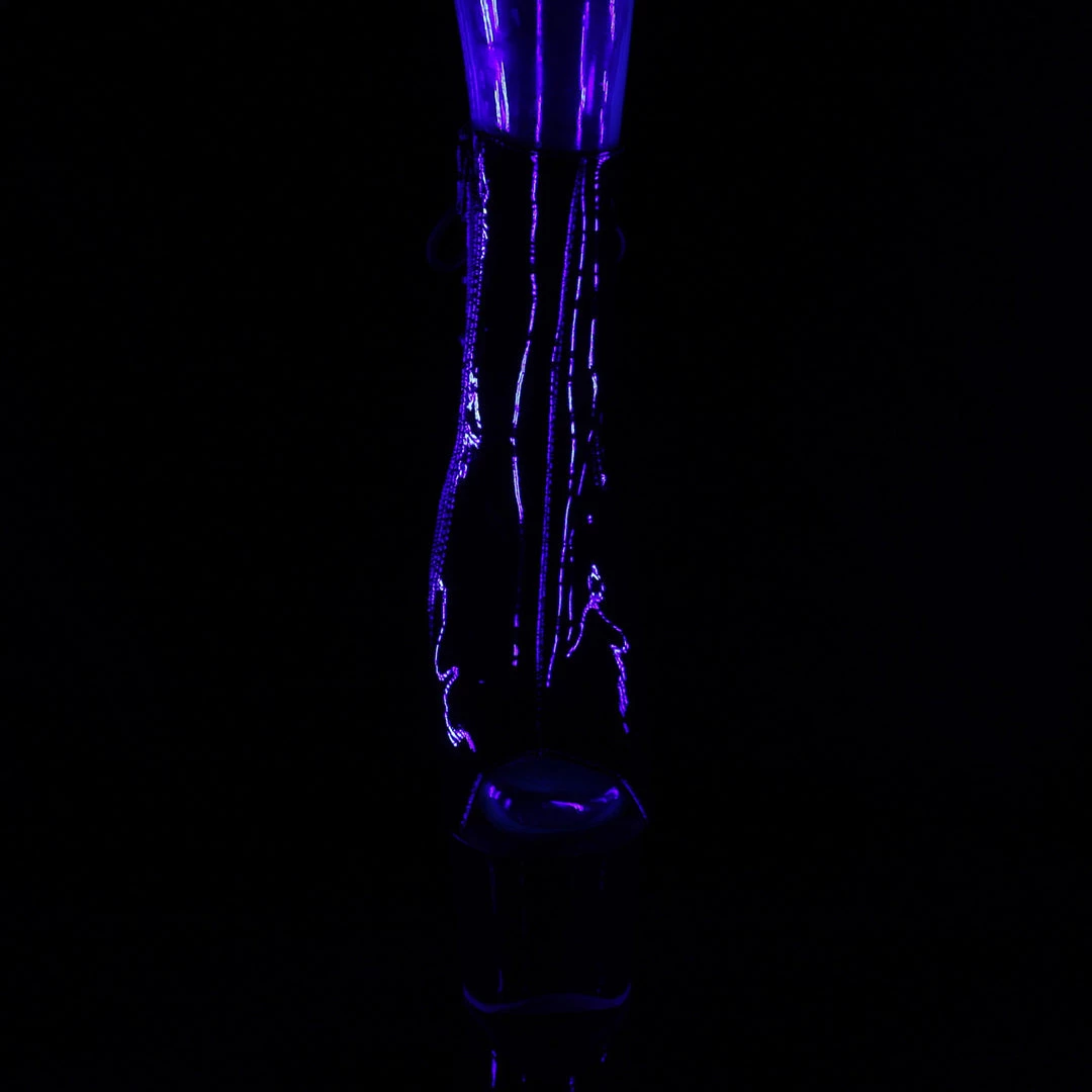 Pleaser Direct Sky 1018TT Black Patent & Neon Pink Ankle Boots 2 Pleaser Direct Sky 1018TT Black Patent & Neon Pink Ankle Boots