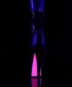 Pleaser Direct Sky 1018TT Black Patent & Neon Pink Ankle Boots 8 Pleaser Direct Sky 1018TT Black Patent & Neon Pink Ankle Boots