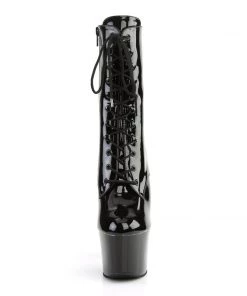 Pleaser Direct Larger Size Shoes Sky 1020 Black Patent Boots