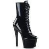 Pleaser Direct Larger Size Shoes Sky 1020 Black Patent Boots