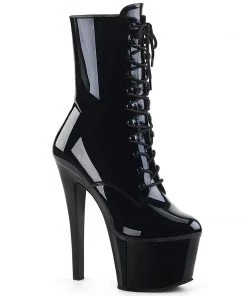 Pleaser Direct Larger Size Shoes Sky 1020 Black Patent Boots