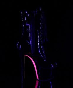Pleaser Direct Sky 1020TT Black Patent & Neon Pink Ankle Boots 9 Pleaser Direct Sky 1020TT Black Patent & Neon Pink Ankle Boots