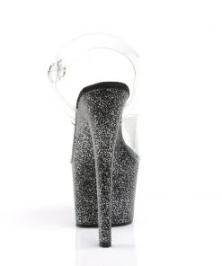 Pleaser Direct Sky 308MG Black Glitter Platforms Larger Size Shoes