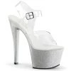 Pleaser Direct Larger Size Shoes Sky 308MG Silver Glitter Platforms