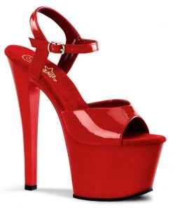 Pleaser Direct Sky 309 Red Patent Platforms