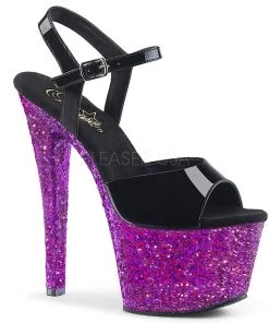 Pleaser Direct Sky 309LG Purple Glitter Platforms Glitter Shoes