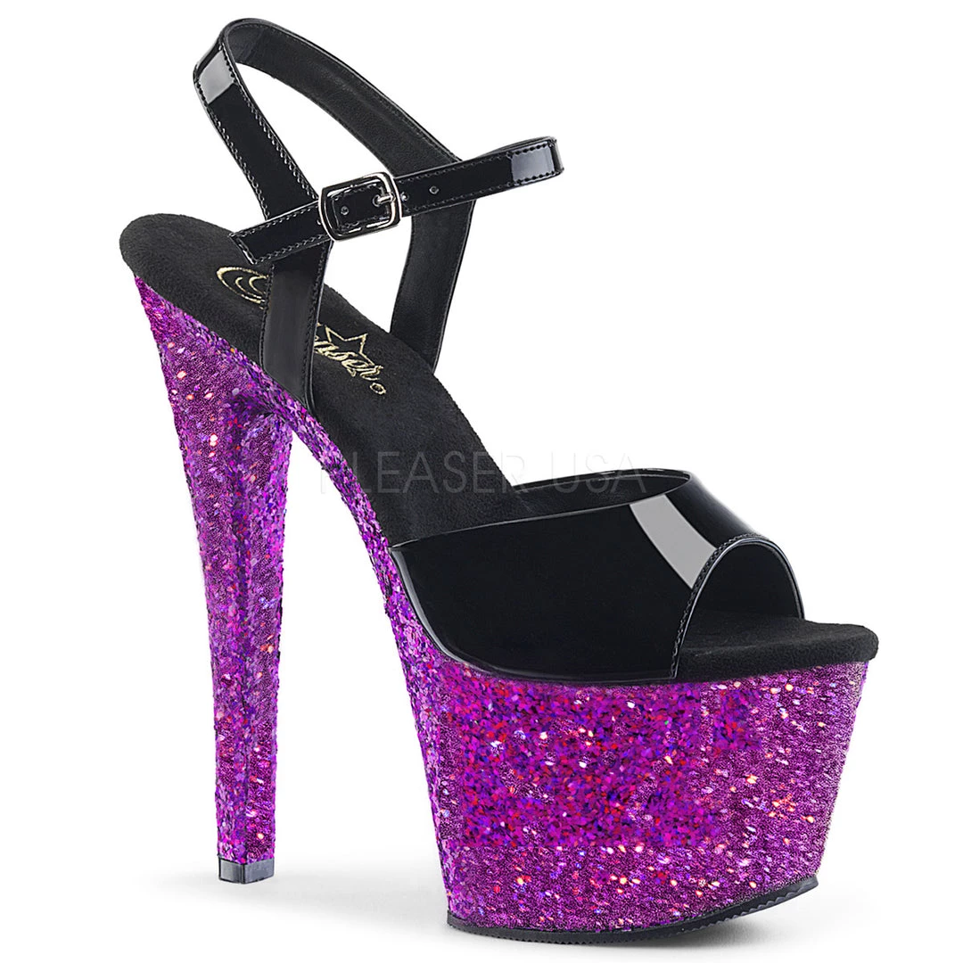 Pleaser Direct Sky 309LG Purple Glitter Platforms Glitter Shoes 1 Pleaser Direct Sky 309LG Purple Glitter Platforms Glitter Shoes