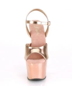 Pleaser Direct Sky 309TTG Rose Gold Chrome Platforms
