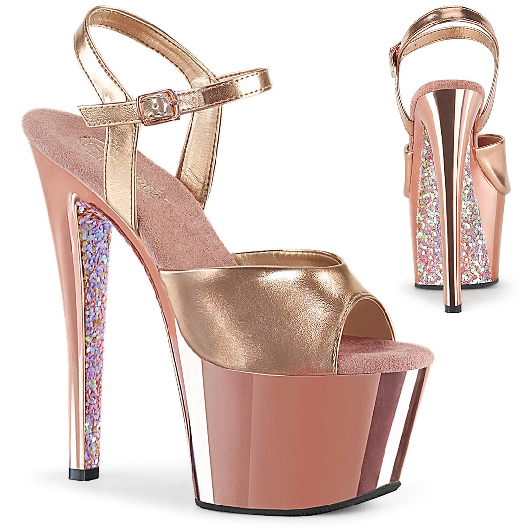 Pleaser Direct Sky 309TTG Rose Gold Chrome Platforms 1 Pleaser Direct Sky 309TTG Rose Gold Chrome Platforms