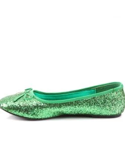 Pleaser Direct Star 16G Green Glitter Ballet Flats 7 Pleaser Direct Star 16G Green Glitter Ballet Flats