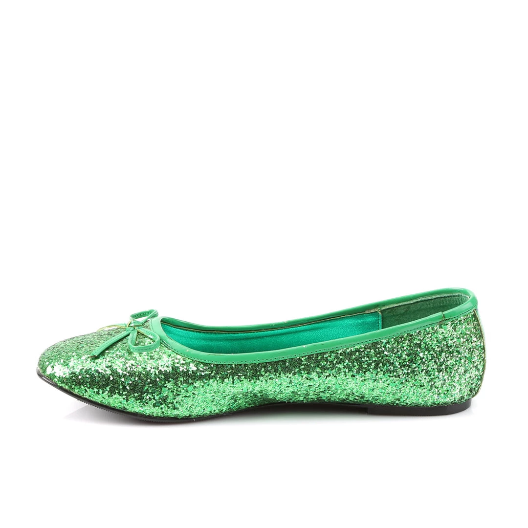 Pleaser Direct Star 16G Green Glitter Ballet Flats 3 Pleaser Direct Star 16G Green Glitter Ballet Flats