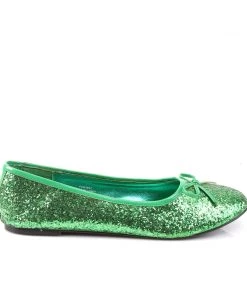 Pleaser Direct Star 16G Green Glitter Ballet Flats 9 Pleaser Direct Star 16G Green Glitter Ballet Flats