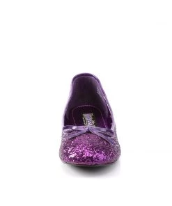 Pleaser Direct Star 16G Purple Glitter Ballet Flats Larger Size Shoes