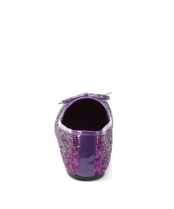 Pleaser Direct Star 16G Purple Glitter Ballet Flats Larger Size Shoes