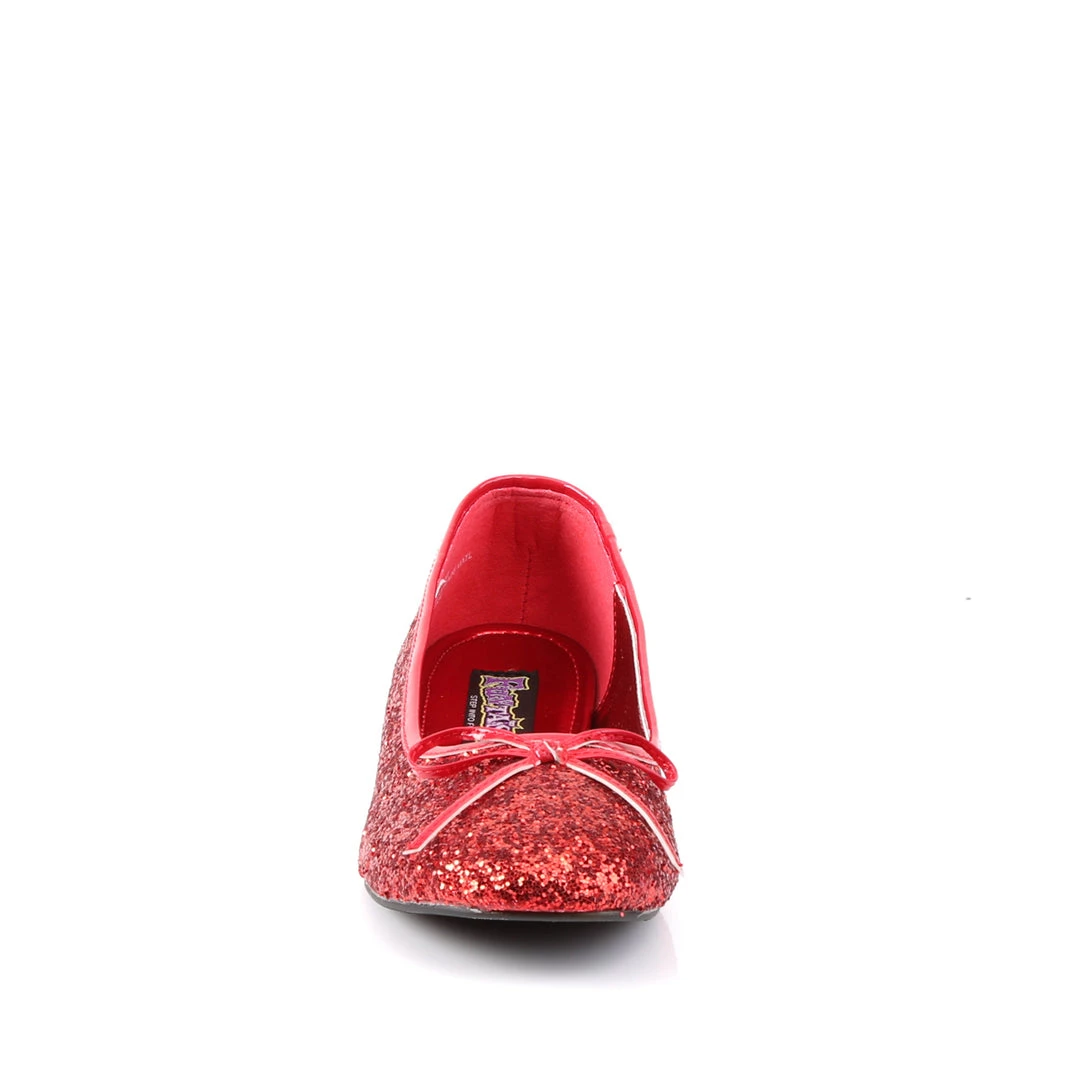 Pleaser Direct Larger Size Shoes Star 16G Red Glitter Ballet Flats 2 Pleaser Direct Larger Size Shoes Star 16G Red Glitter Ballet Flats