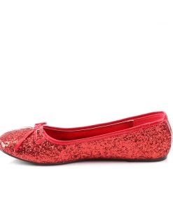 Pleaser Direct Larger Size Shoes Star 16G Red Glitter Ballet Flats 7 Pleaser Direct Larger Size Shoes Star 16G Red Glitter Ballet Flats