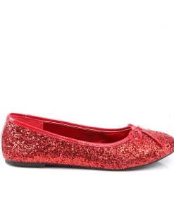 Pleaser Direct Larger Size Shoes Star 16G Red Glitter Ballet Flats 9 Pleaser Direct Larger Size Shoes Star 16G Red Glitter Ballet Flats
