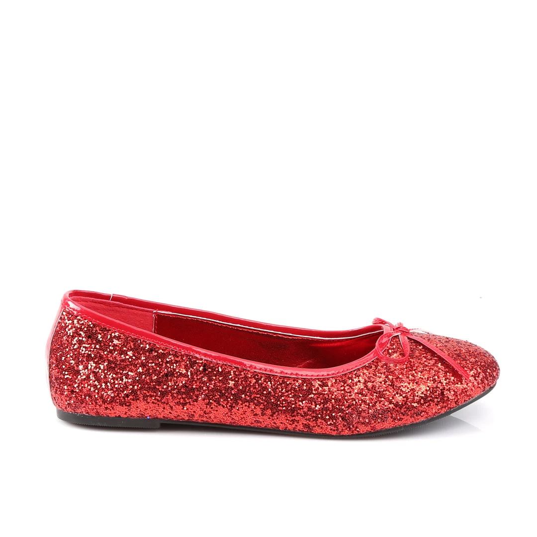 Pleaser Direct Larger Size Shoes Star 16G Red Glitter Ballet Flats 5 Pleaser Direct Larger Size Shoes Star 16G Red Glitter Ballet Flats