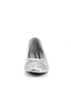 Pleaser Direct Star 16G Silver Glitter Ballet Flats