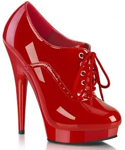 Pleaser Larger Size Shoes Sultry 660 Red Ankle Boots