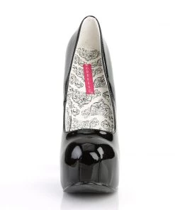 Pleaser Direct Teeze 06 Black Patent Platforms Larger Size Shoes