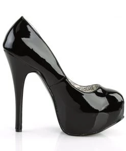 Pleaser Direct Teeze 06 Black Patent Platforms Larger Size Shoes