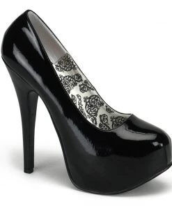 Pleaser Direct Teeze 06 Black Patent Platforms Larger Size Shoes