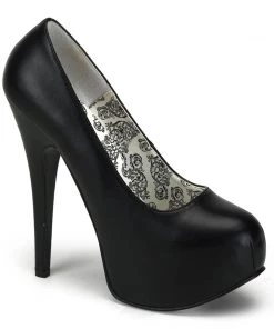 Pleaser Direct Teeze 06 Black Matte Platforms Larger Size Shoes