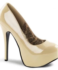 Pleaser Direct Teeze 06 Cream Patent Platforms