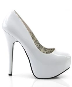 Pleaser Direct Teeze 06 White Patent Platforms