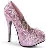 Pleaser Direct Teeze 06G Pink Glitter Platforms Larger Size Shoes