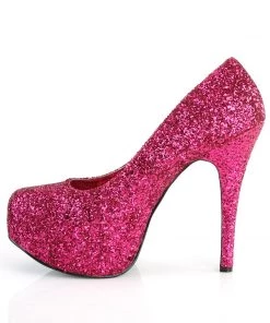 Pleaser Direct Larger Size Shoes Teeze 06GW Wide Fitting Pink Glitter Platforms 7 Pleaser Direct Larger Size Shoes Teeze 06GW Wide Fitting Pink Glitter Platforms