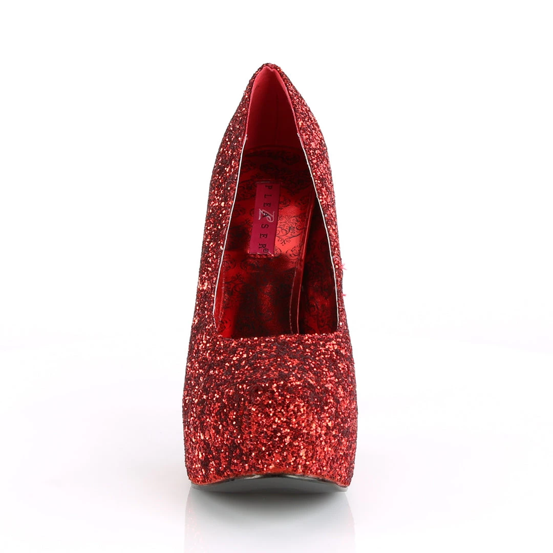 Pleaser Direct Teeze 06GW Wide Fitting Red Glitter Platforms Larger Size Shoes 2 Pleaser Direct Teeze 06GW Wide Fitting Red Glitter Platforms Larger Size Shoes