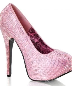 Pleaser Direct Teeze 06R Pink Rhinestone Platform Heels