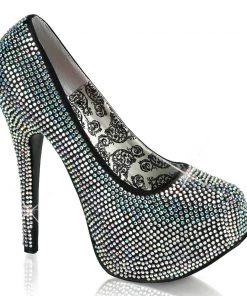 Pleaser Direct Teeze 06R Iridescent Rhinestone Platform Heels Larger Size Shoes