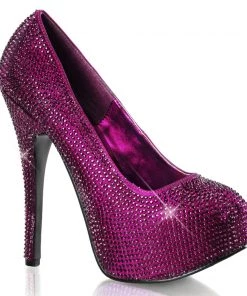 Pleaser Direct Larger Size Shoes Teeze 06R Purple Rhinestone Platform Heels